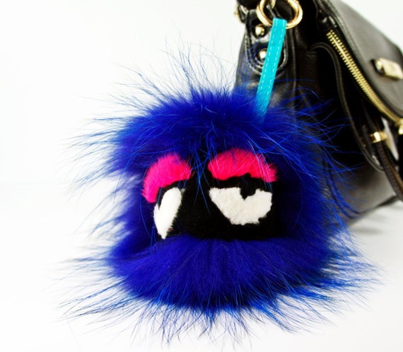 Large 8 Fur Keychain Monster Keychain Fendi by EvaStudioArt
