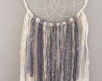 Boho Decor - Bohemian Dreamcatcher - Gypsy Decor - Dream Catcher - Dreamcatcher - Silver Dream Catcher - Boho Dreamcatcher - Boho Chic