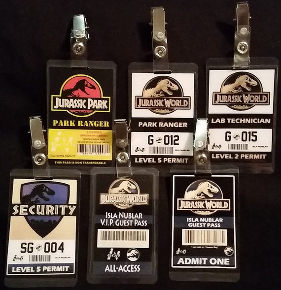 Jurassic World / Jurassic Park ID Badges