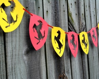 Ferrari Banner, Ferrari Laser Cut Banner, Ferrari Birthday Banner, Party Banner, Cars Banner