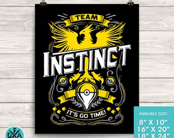 Team Instinct Go Video Game Inspired Design Museum Quality Premium Poster Gaming Art Print Matte Finish All Sizes