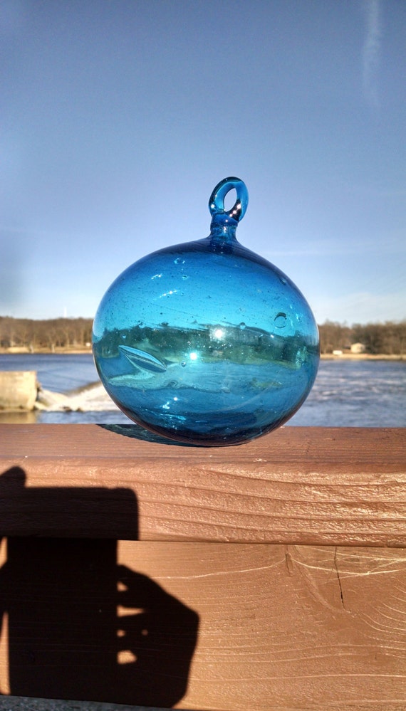 Blue Blown Glass Balls MysticLand INSIDE OUT by MysticLandPainted