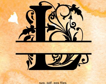 Split Monogram Letters, Split Alphabet svg files, vector files for silhouette, font for cricut, regal font svg, split monogram svg font