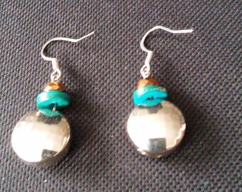Three piece torquise and brown jewelry set