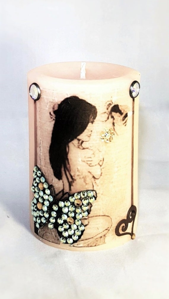 Unique Beeswax Pillar Candle / All Natural by BrillareCandles