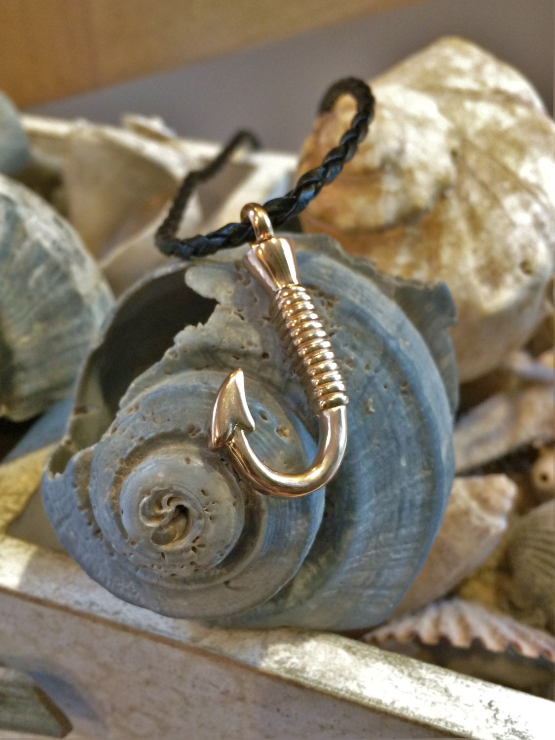 Cremation Jewelry Fish Hook Rose Gold Stainless Steel Fish