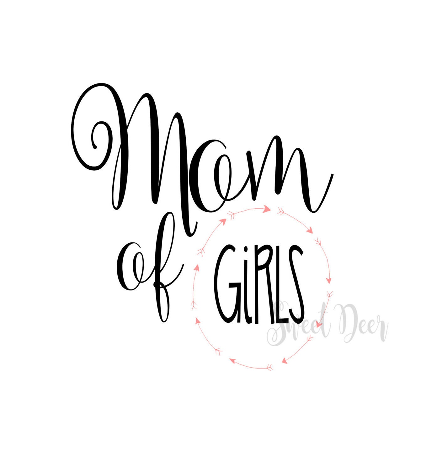 Mom of Girls Vinyl Decal Momma of Girls Decal by SweetDeerDesigns