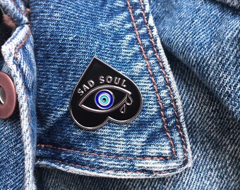 SAD SOUL Enamel Pin -Life Club- enamel pins, lapel pin, pin, pins, hat pin, pin badge, accessories, badges, punk