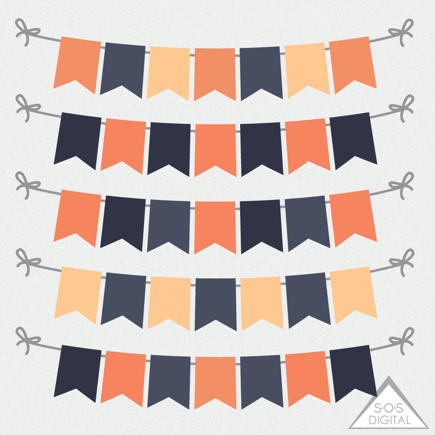 Retro Banner blue and orange Banner orange and navy Banner