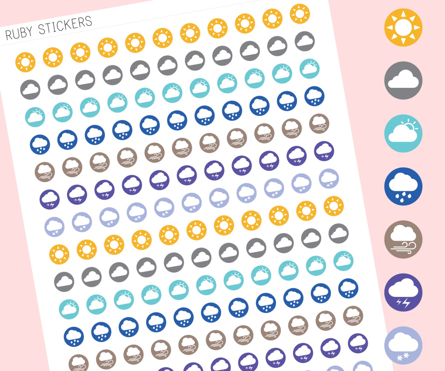 Weather Planner Stickers Printable Planner Sticker