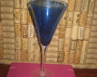 Set of Two Cobalt Bue Wine Glasses
