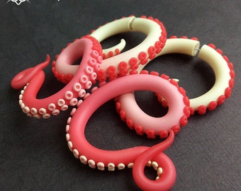 Tentacle earrings - octopus fake gauges, fake piercing, fake plugs, fake tapers, octopus earrings, tentacle gauges, octopus tentacle gauge