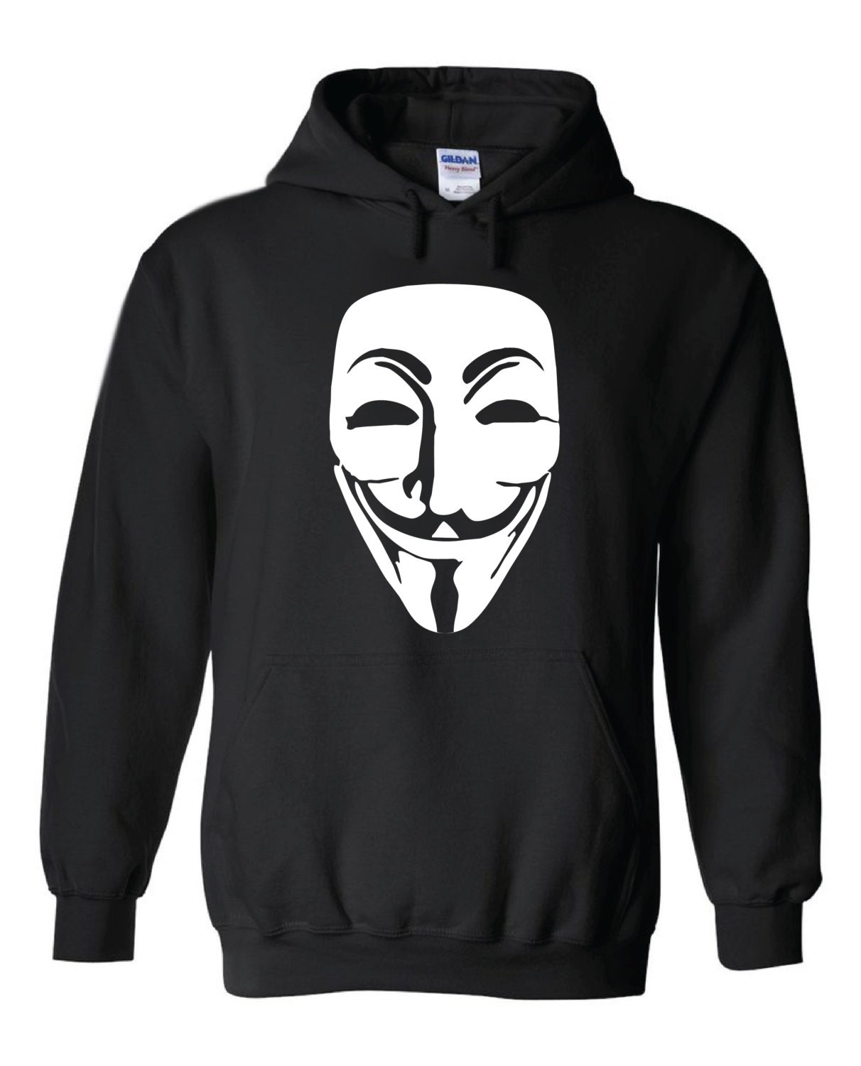 Anonymous Mask Unisex Hoodie Guy Fawkes Mask Unisex Hoodie