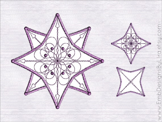 Christmas Star Machine Embroidery Design Instant Download