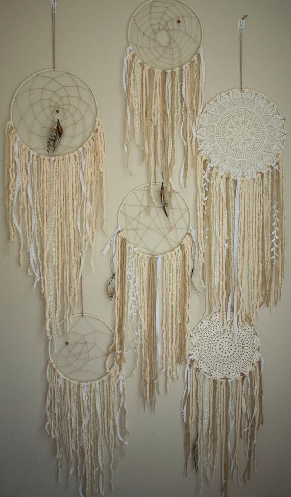 Lot of 6 Boho Dream Catchers Set of Custom Bohemian by PoetryTea