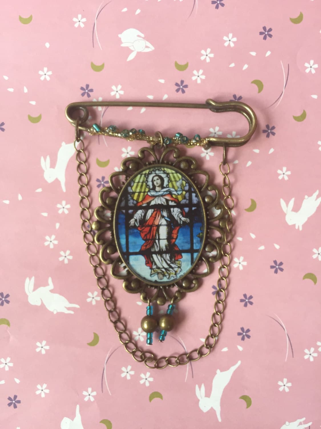 Stained Glass Brooch Pin by ItsMeDezapi on Etsy