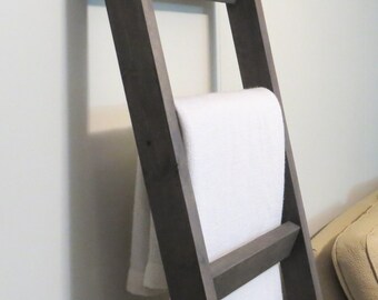 6 ft Blanket Ladder, Rustic Pine Wood Blanket Ladder, 72 x 20 Solid Wood Blanket Ladder, Rustic Warm Home Decor