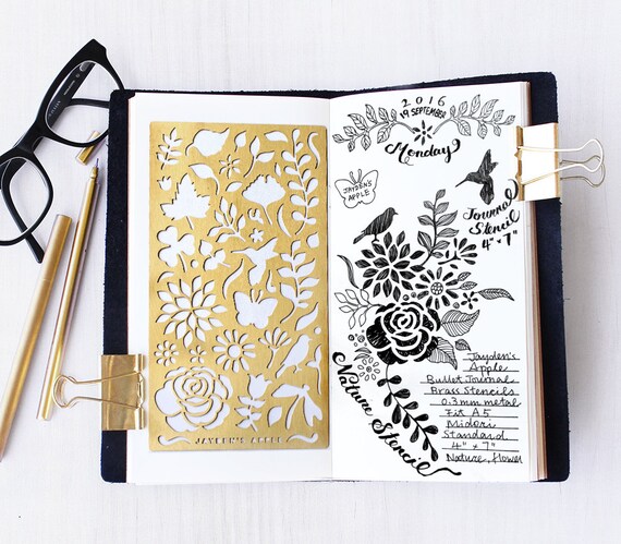 Planner Stencil Bullet Journal Stencil Nature Flowers