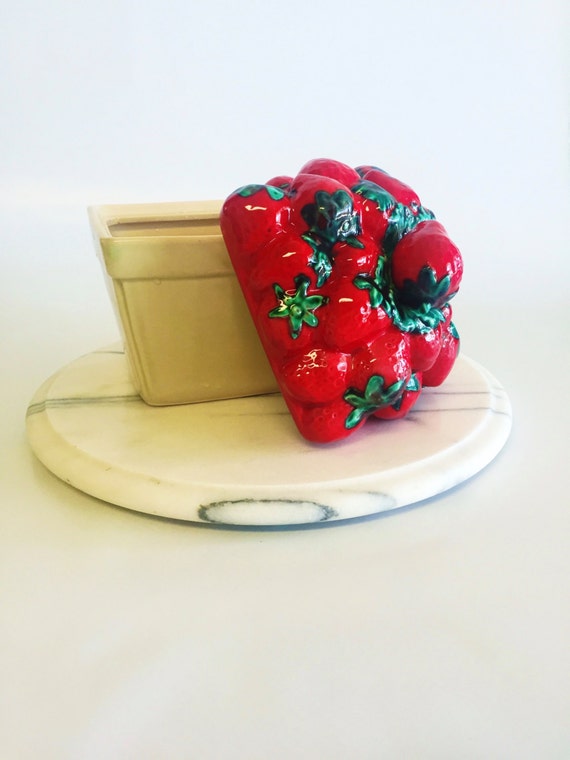 Porcelein Strawberry Carton Jar for cookies tea candy and