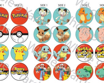 POKEMON cupcake topper 12pcs for party birthday Pokemon