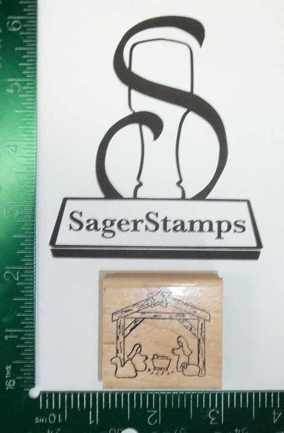 Nativity Scene Wood Mounted Rubber Stamp MorningStar