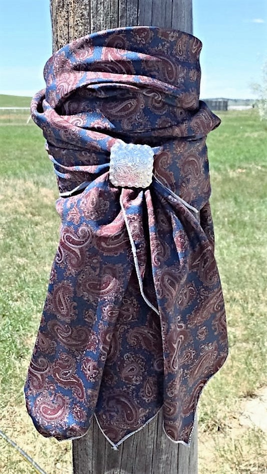 Wild Rag Cowboy Scarf Bluemaroon Paisley By Mtwildrags On Etsy