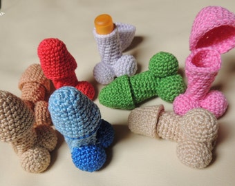 Penis lip balm holder, crochet penis, crochet balm holder, personalized, funny gifts, funny, for girl, rainbow of colors