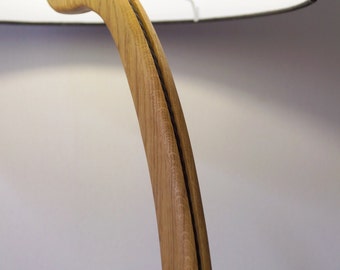 Solid pippy oak hand made floor lamp