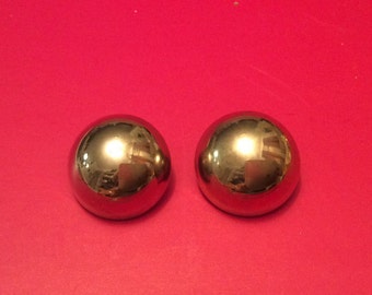 Vintage Silver Small Button Earrings