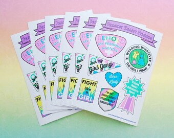Feminist Killjoy Sticker Sheet - Vinyl Feminism Stickers
