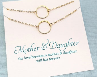 Mother Daughter Necklace | Eternity Necklace Set, Mother Daughter Jewelry Set, Gift for Mom, Mother Daughter Gift, Mom Jewelry, Karma | MD01