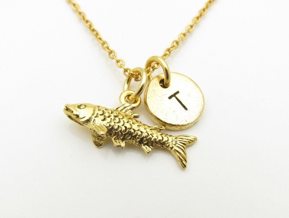 Trout Necklace Trout Fish Charm Necklace Personalized