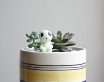 Kodama Tree Spirit - miniature terrarium figurine, glow in the dark garden accessory, potted plant decor, princess mononoke, studio ghibli