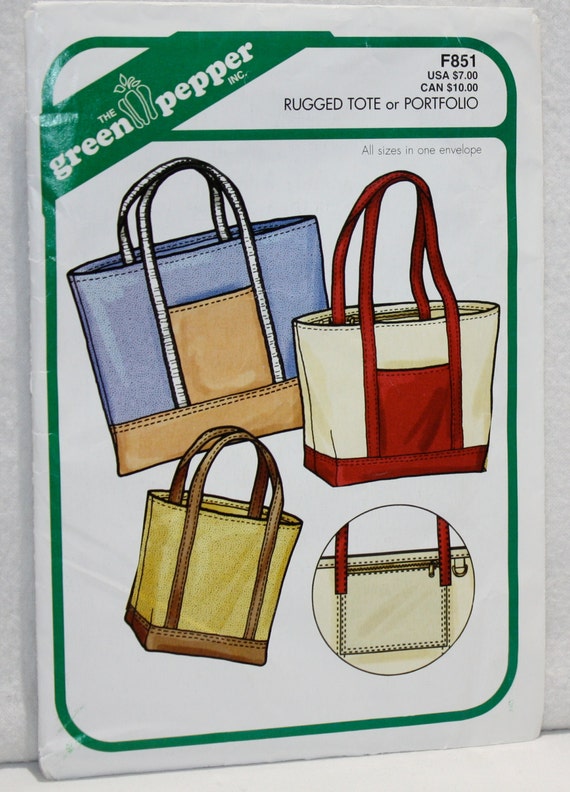 Rugged Tote or Portfolio Sewing Pattern The Green Pepper F851