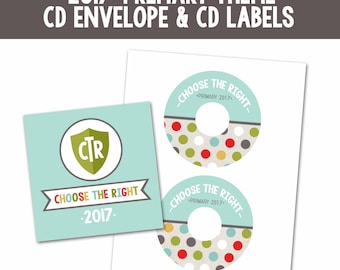 2017 LDS Primary CD Envelope and Labels-Choose the Right-Sharing Time-Primary DIY-Instant Download Printables