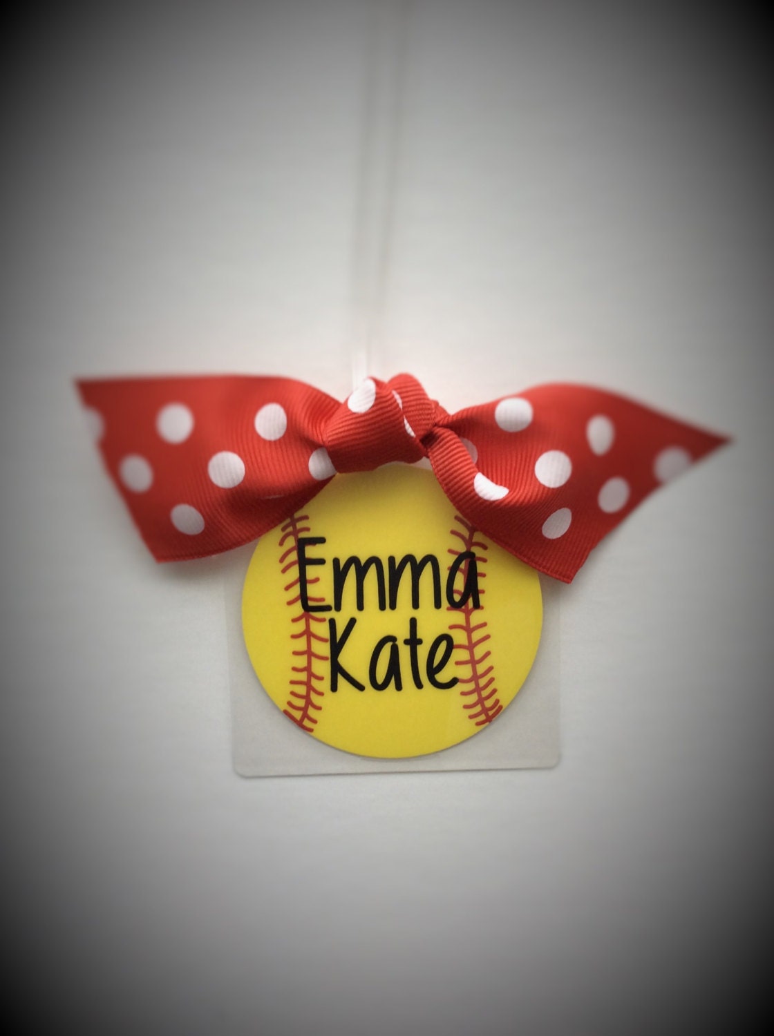 Softball Bow Bag Tag Softball Mom Gift Softball Gift Softball