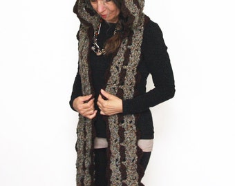 Hooded Scarf Crochet PATTERN / Scoodie / Made in Canada / "Laurelwood Hooded Scarf"