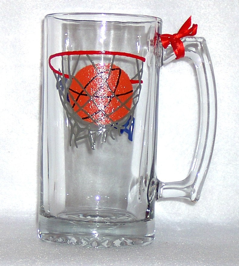 Basketball Personalized Beer Mug Hand Painted