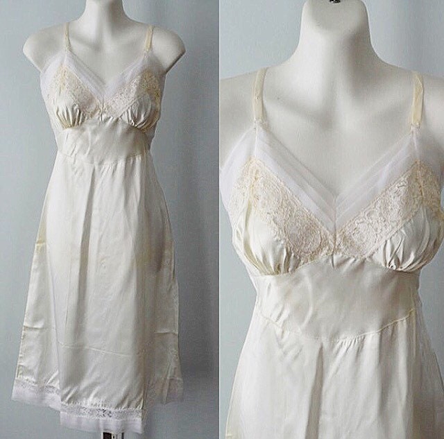 Vintage Ivory Full Slip Vintage Full Slip French Maid