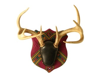 Chakla Upholstered Mounted Deer Antlers
