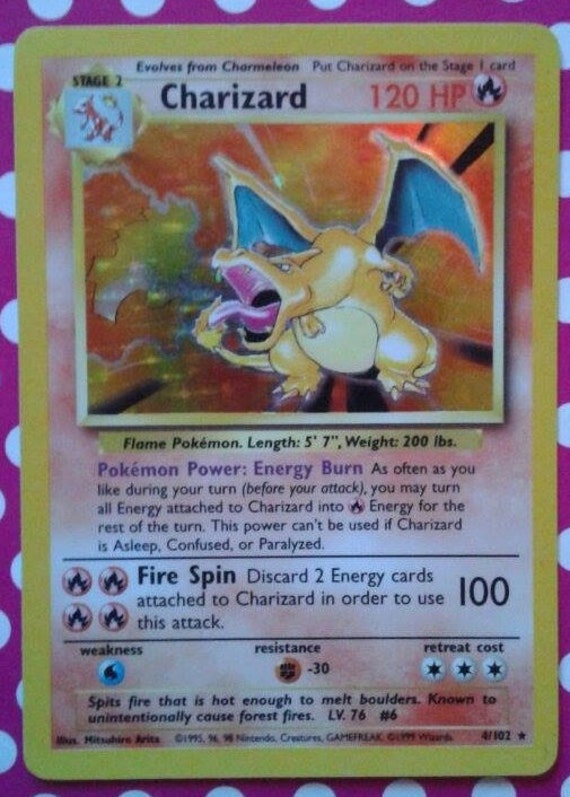 Holographic Charizard Collectible Pokemon Card