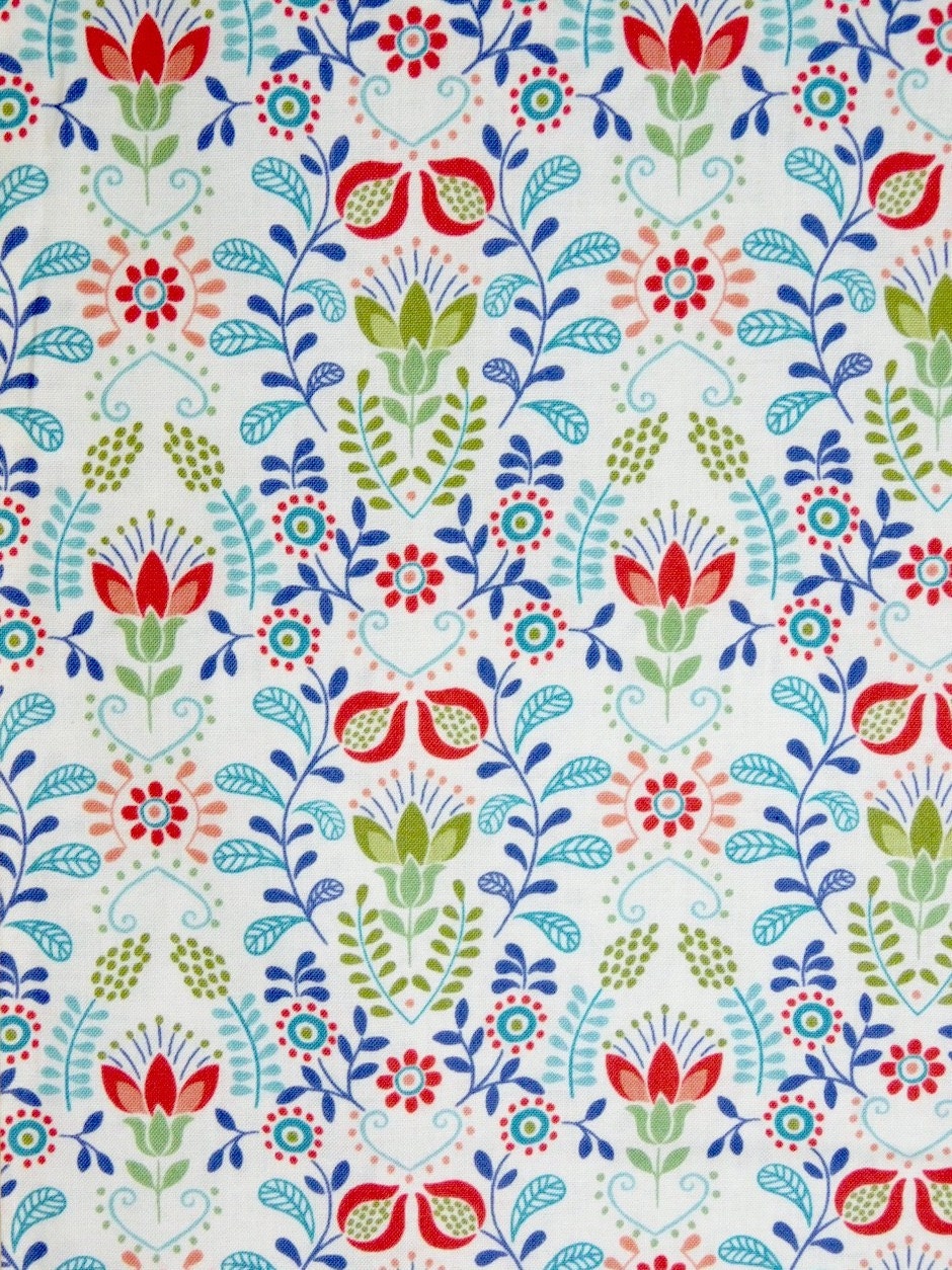 Norwegian floral fabric White Norwegian fabric from Lewis