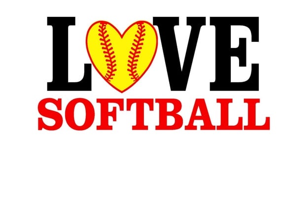 Download Love Softball SVG or Silhouette Instant Download
