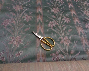 Plush Vintage 56" Wide Sage Green Beige Mauve Upholstery Fabric Hollywood Regency Decor Chenille Fabric for Bench Ottoman Chair ST