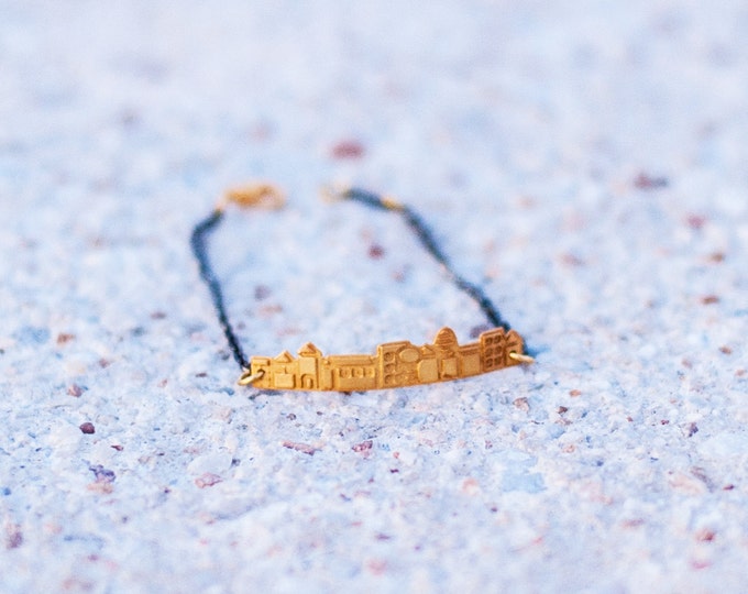 Little Big Town Chain Bracelet Gold-plated Bronze Minimal Countryside Nature Fresh Urban Design Statement Bangle
