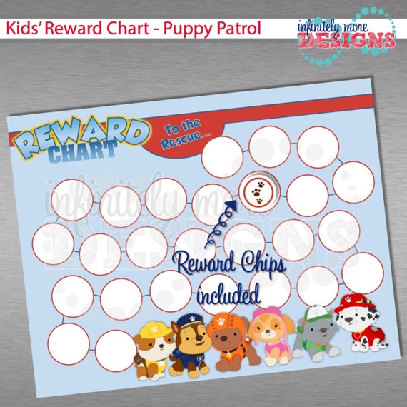 Kids Reward Chart Puppy Patrol Behavior Chart By Infinitelymore