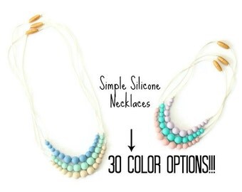 Simple Silicone Teething Necklace | Pick Your Color | Silicone Nursing Necklace | Breastfeeding Necklace | Teething Necklace | Chewelry