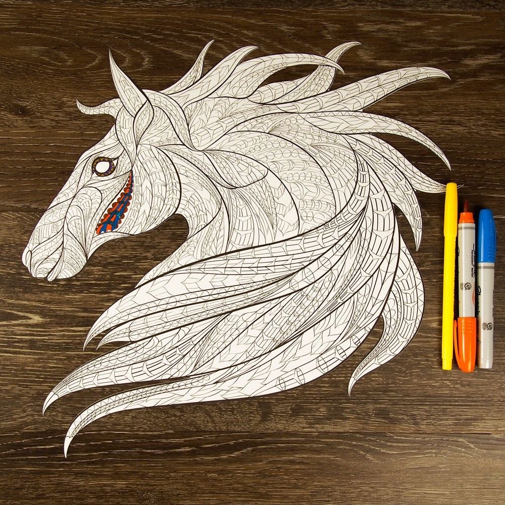 Download Horse Head ColorMe Decal Coloring Page by MyWallStickers ...