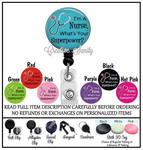 Nurse Retractable ID Badge Holder I'm A Nurse by CreativeSanity