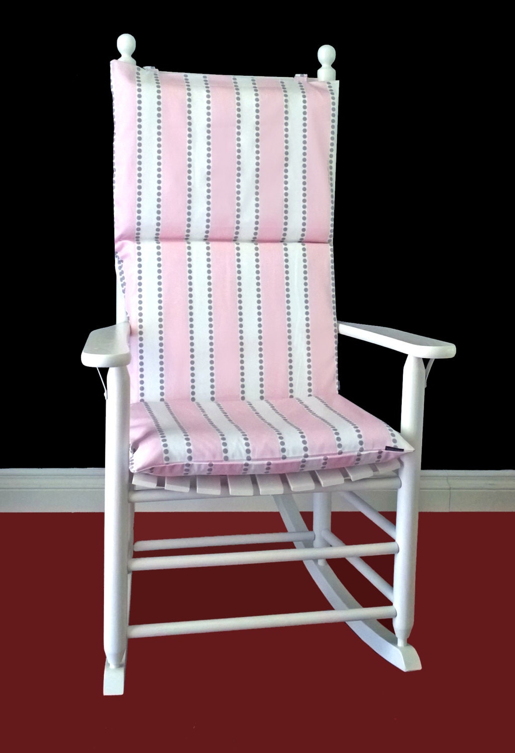Pink Stripe Girls Rocking Chair Cushion